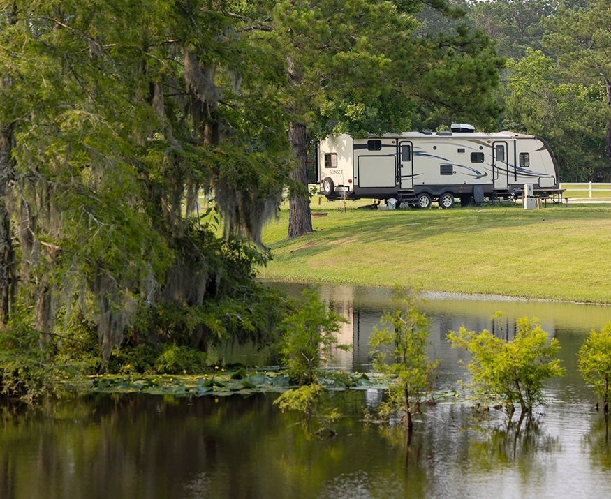 motor home near river